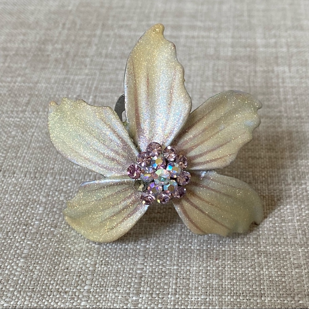 VTG 90s flower hair comb